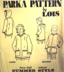 MEN'S UNLINED STORM SHELL SUMMER PARKA LOIS ALASKA PATTERN 36''
